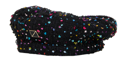 Valentino Dot-Jacquard Tweed Beret, front view